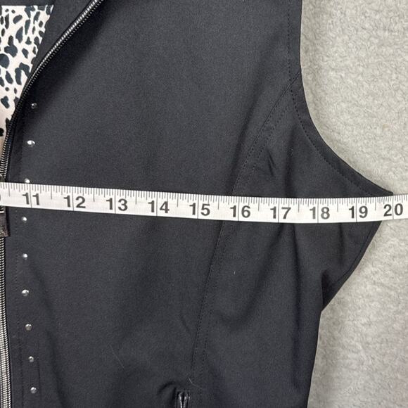 Tail Women's LIghtweight Golf Vest Black Full Zip Animal Print Interior Size S - Picture 3 of 7